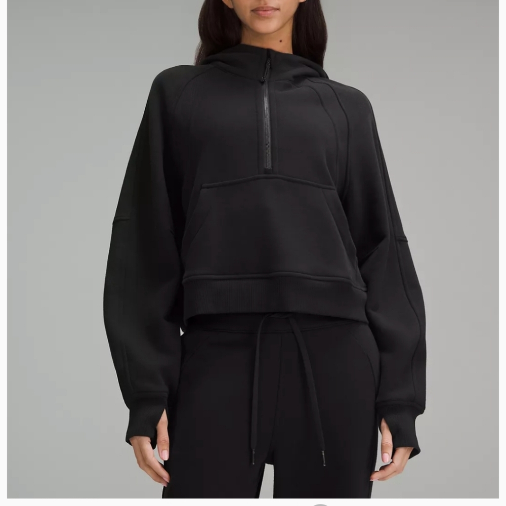 lululemon athletica Black Half-Zip Hooded Sweatshirt
